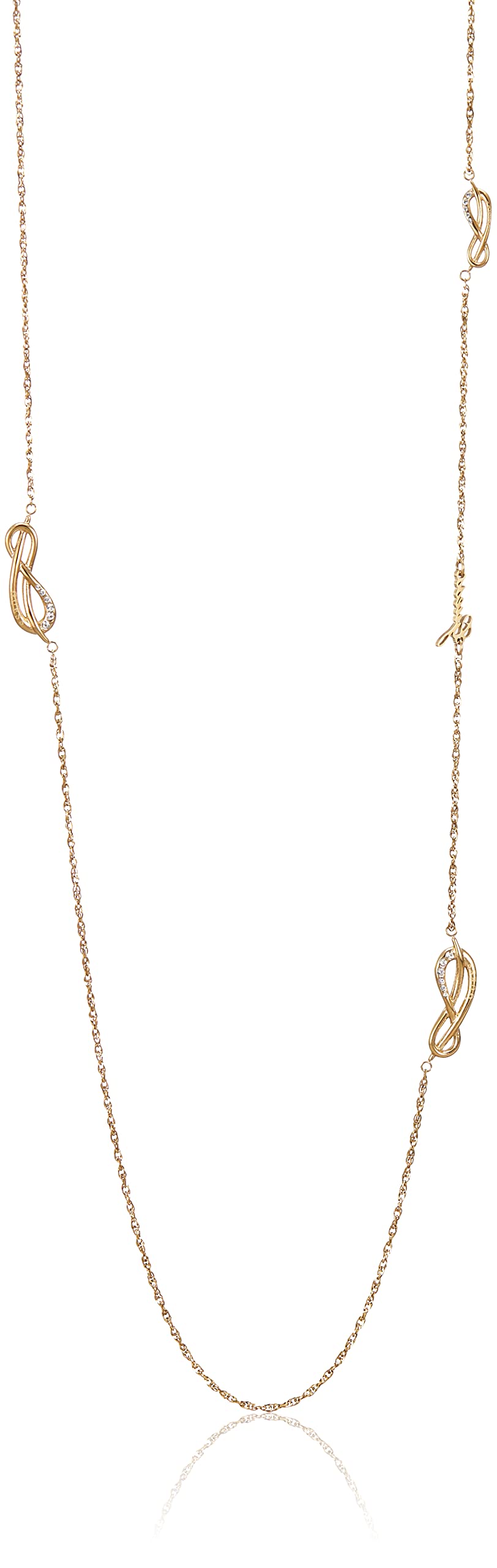 Guess UBN20080 Stainless Steel Zircon Embellished Infinity Shaped Station Necklace - Gold