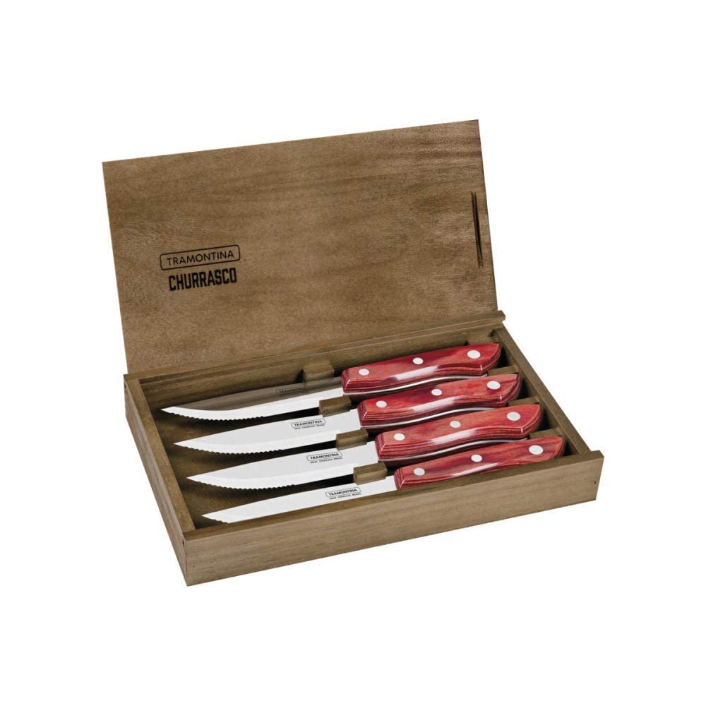 Tramontina BUENO 4-Piece Steak Knife Set - Red