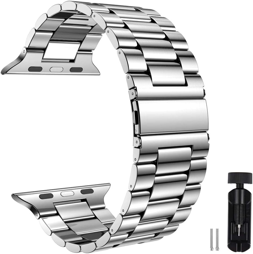 AccLoo Watch Band for Apple Watch, Stainless Steel Metal Smartwatch Replacement Strap for iWatch