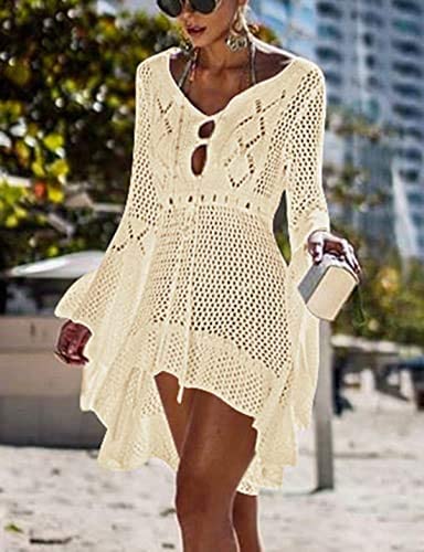 Women’s Bathing Suit Cover Up Crochet Lace Bikini Swimsuit Dress.