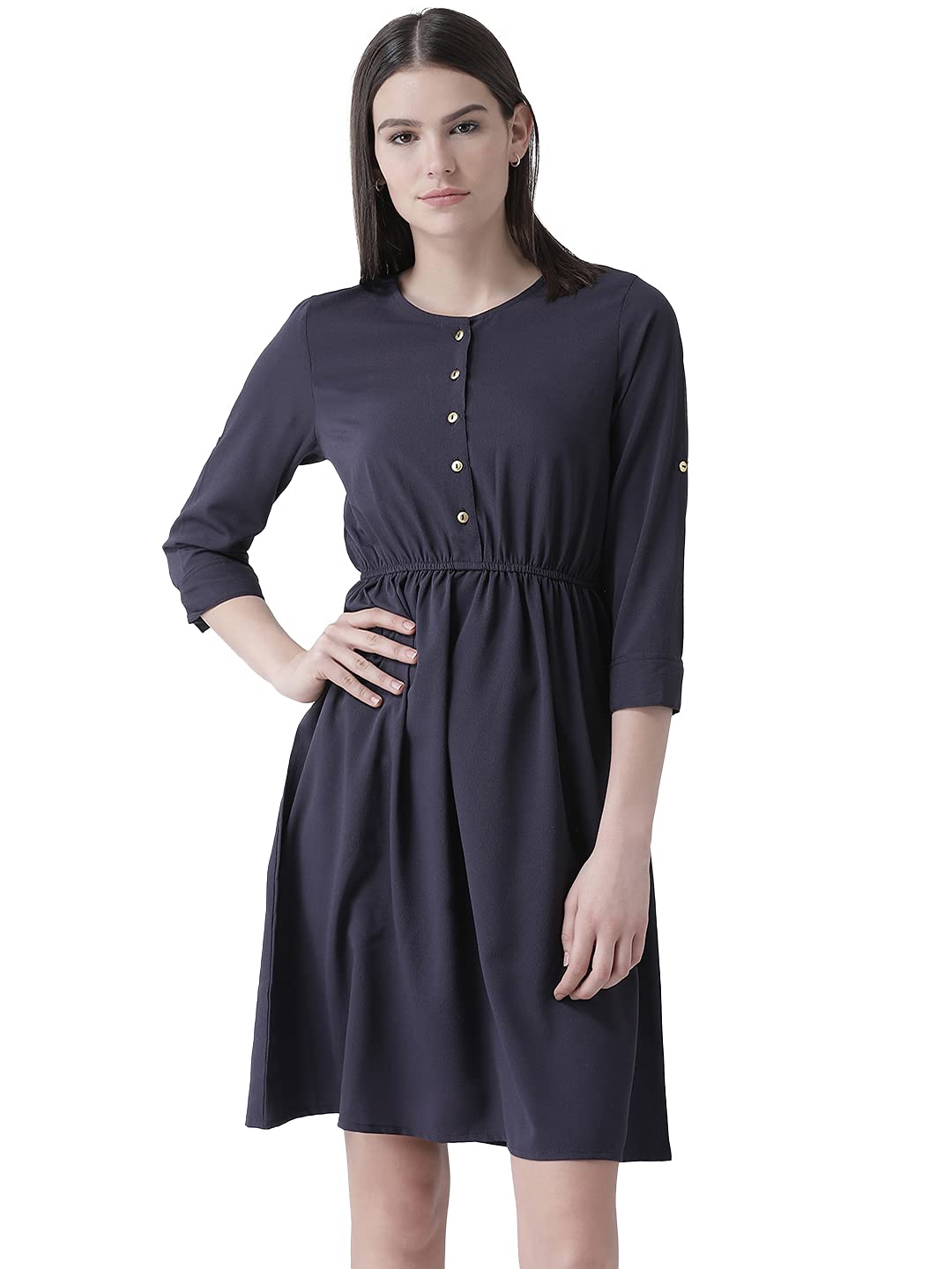 Styleville.in Women's Fit and Flare Midi Casual Dress