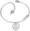 Guess UBB79062-L Stainless Steel Zircon Embellished Logo Detail Heart Pendant Chain Bracelet