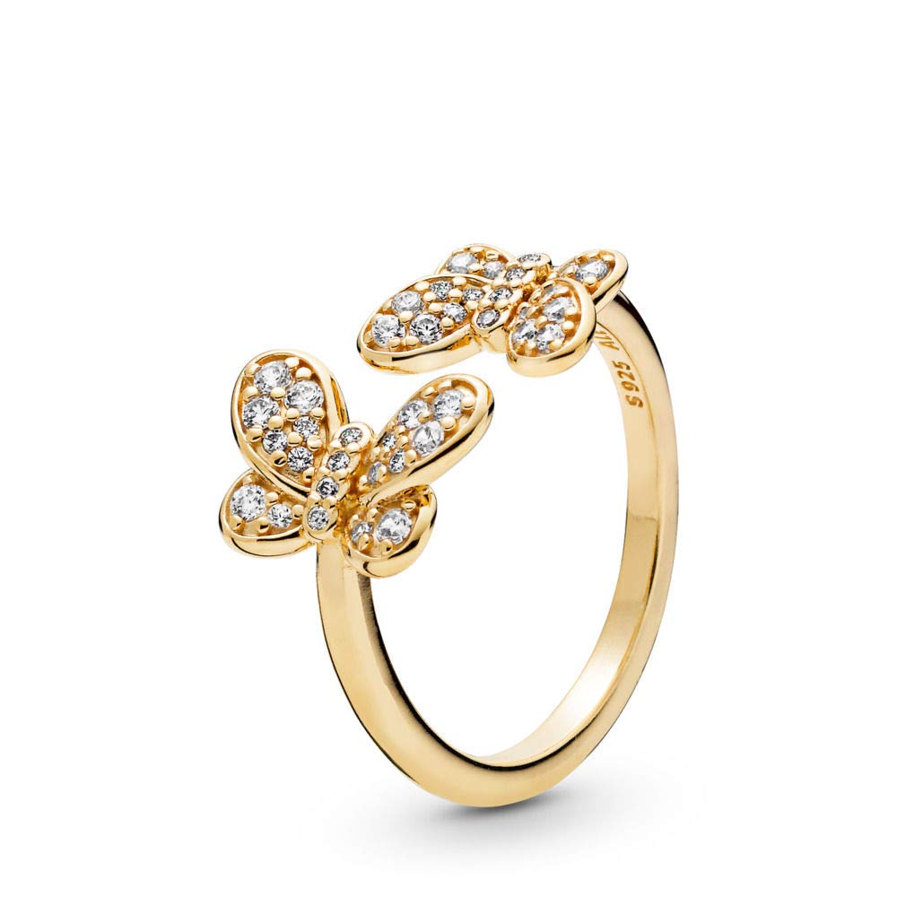 Pandora Women's Butterfly Shape Ring - 925 Streling Silver - Gold