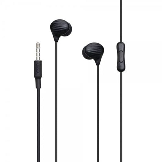 XO EP16 Wired Vacuum Headphones With Microphone - Black