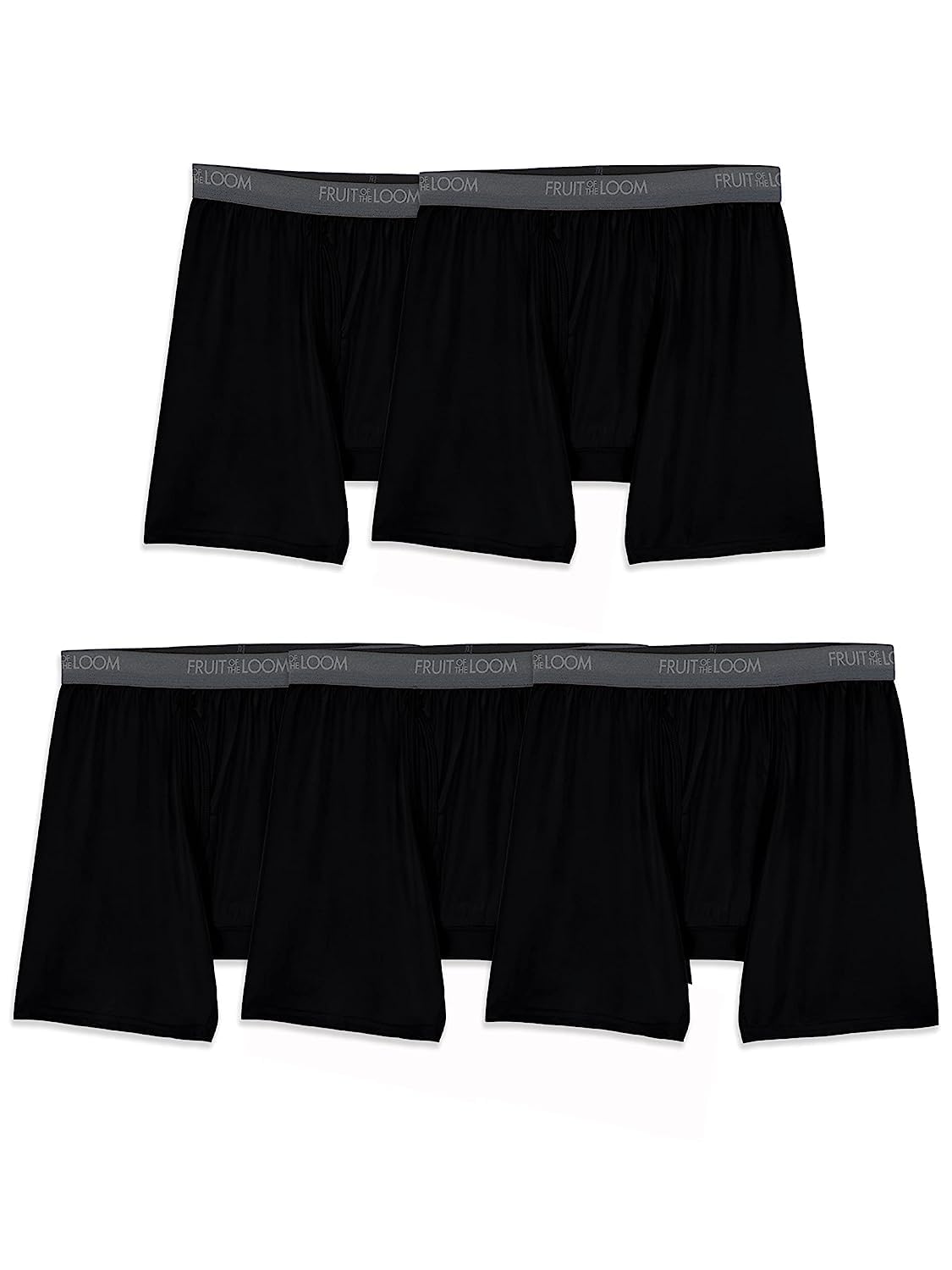 Fruit of the Loom Men's 360 Stretch Boxer Briefs (Quick Dry & Moisture Wicking)