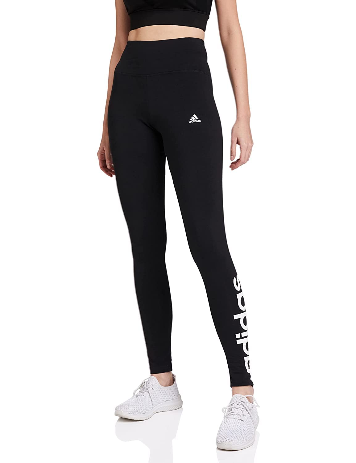 Adidas womens ESSENTIALS HIGH-WAISTED LOGO LEGGINGS Tights