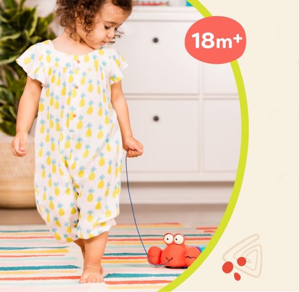 B. toys by Battat Pull Along Lobster Toy – Push or Pull – Waggle-A-Longs – Pinchy Pat – Walking Toy with String – Baby, Toddler, Kids – 18 Months +