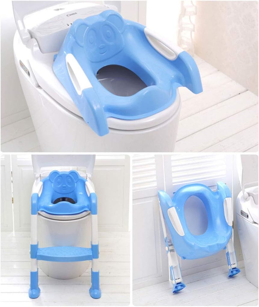 COOLBABY Potty Training Seat For Kids Toddler Toilet Potty Chair With Sturdy Non-Slip Step Stool Ladder Comfortable Handles And Splash Guard Foldable Toilet Seat For Boys And Girls