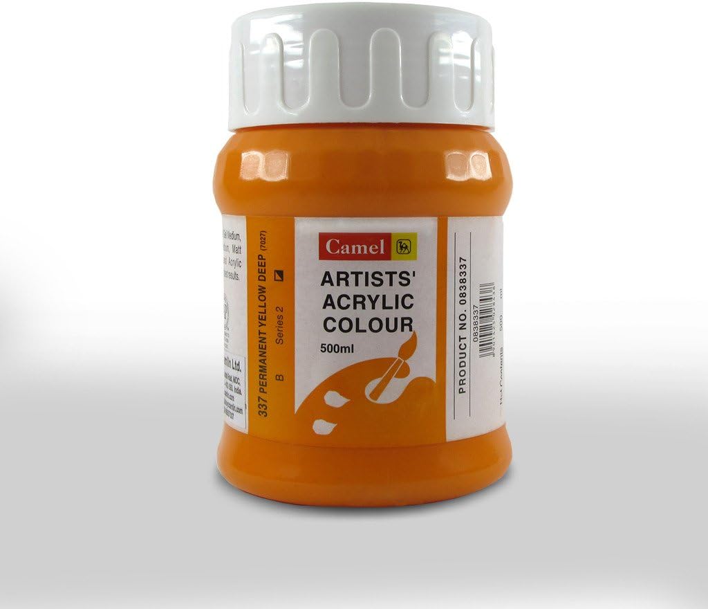 Camel series 2 artist acrylic colour, 337 permanent yellow deep, 0.5 liters, 838337
