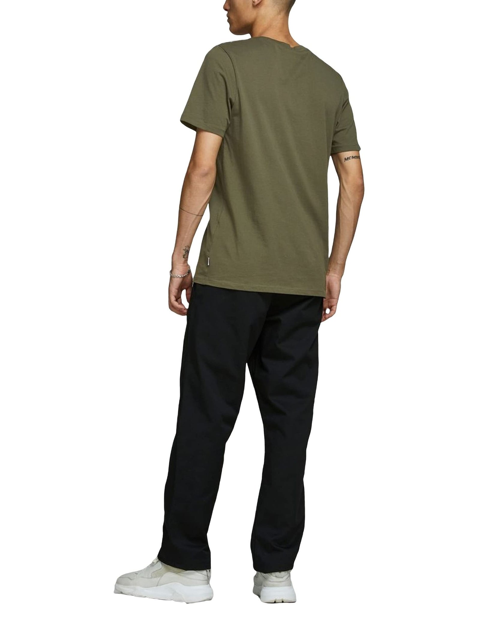 Jack & Jones Men's JJEORGANIC Basic O-Neck T-Shirt - Olive Night (Pack of 1)