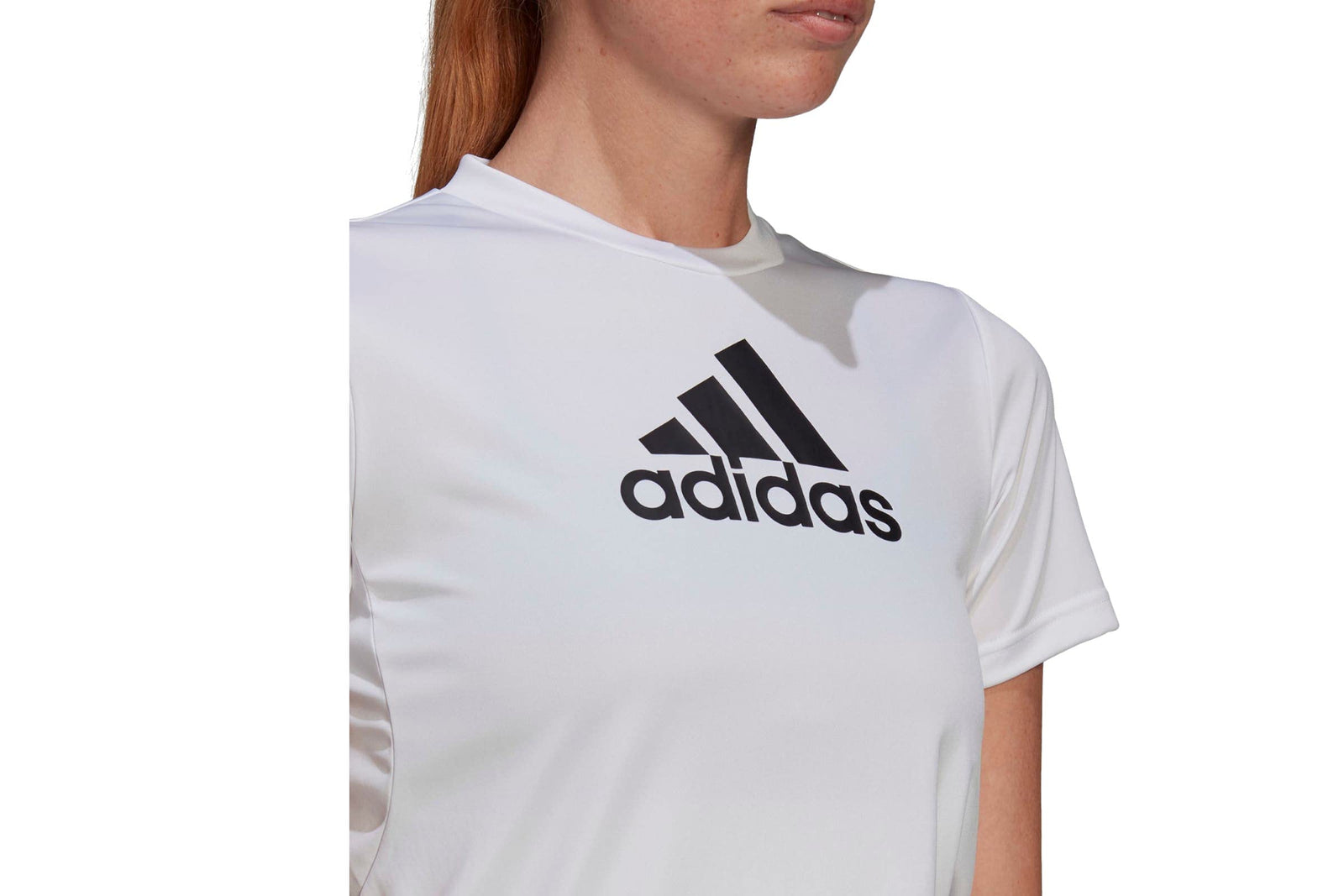 adidas Women's Primeblue Designed 2 Move Logo Sport T-Shirt - White/Black, Size M