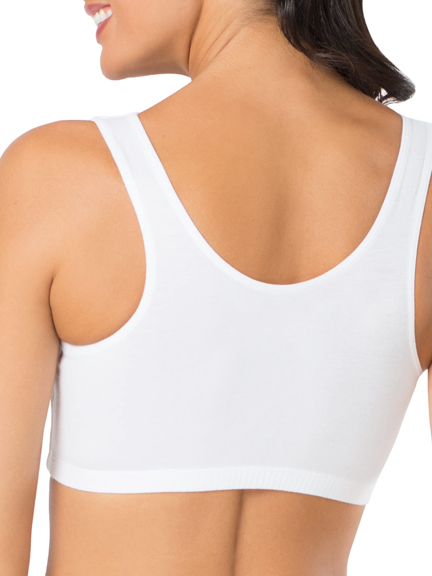 Fruit of the Loom Women's Built Up Tank Style Sports Bra Color: Heather Grey With Black/White/Black Size: 36