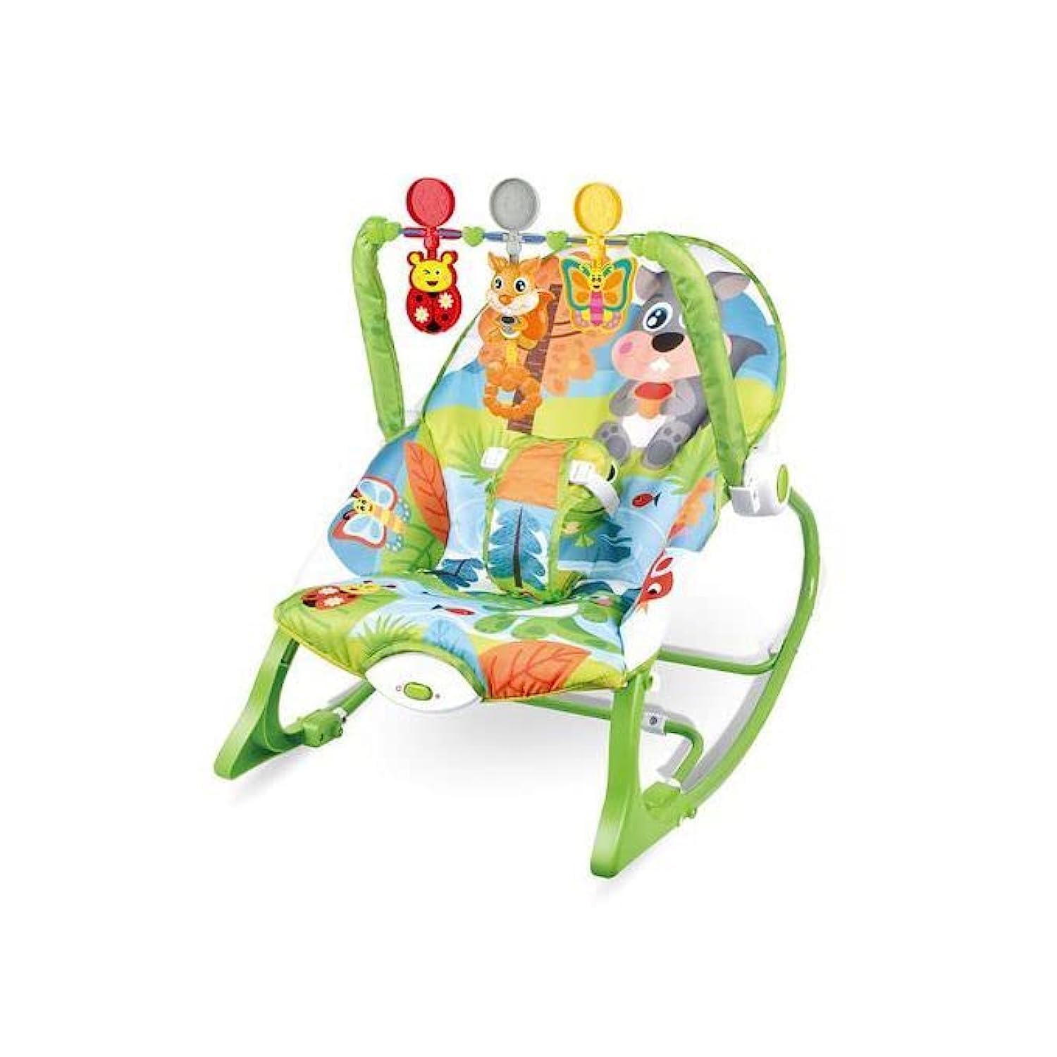 Factory Price bouncer with vibrating seat, Removable Hanging baby toys with soft cradle, gift for new born baby -Green