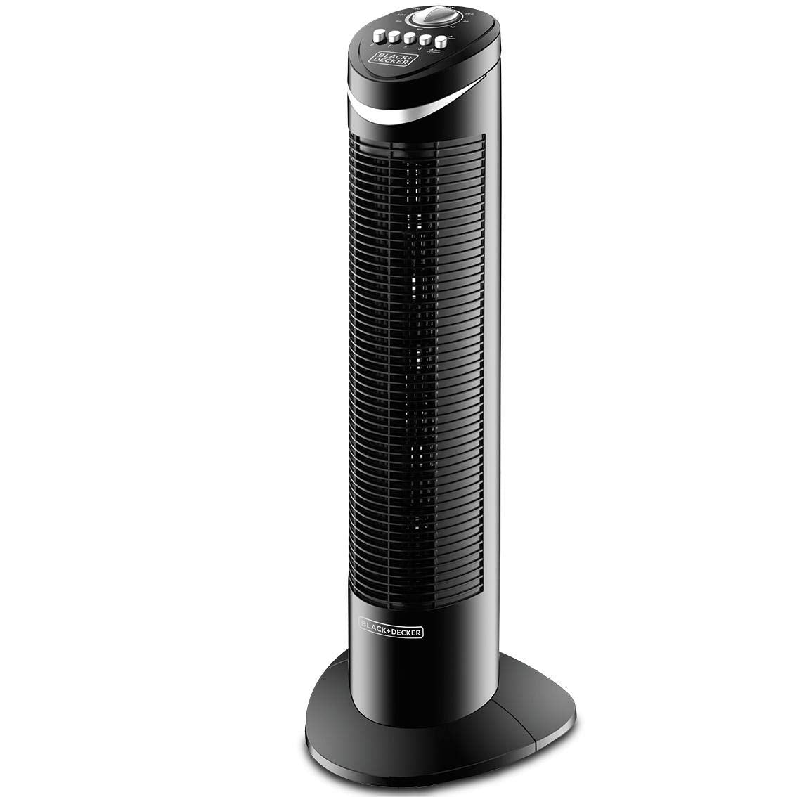 Black & Decker 50W Tower Fan 3 Speeds Low/Medium/High 65, Wide Oscillation Adjustable Portable/Travel Friendly Design with 120 min Timer, For The Perfect Temperature TF50-B5