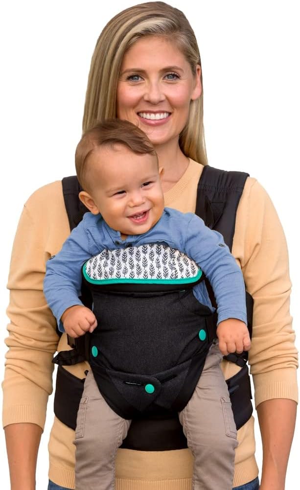 Infantino Flip Advanced 4-in-1 Grey Carrier - Ergonomic, convertible, face-in and face-out front and back carry for newborns and older babies 8-32 lbs / 3.6-14.5 kg