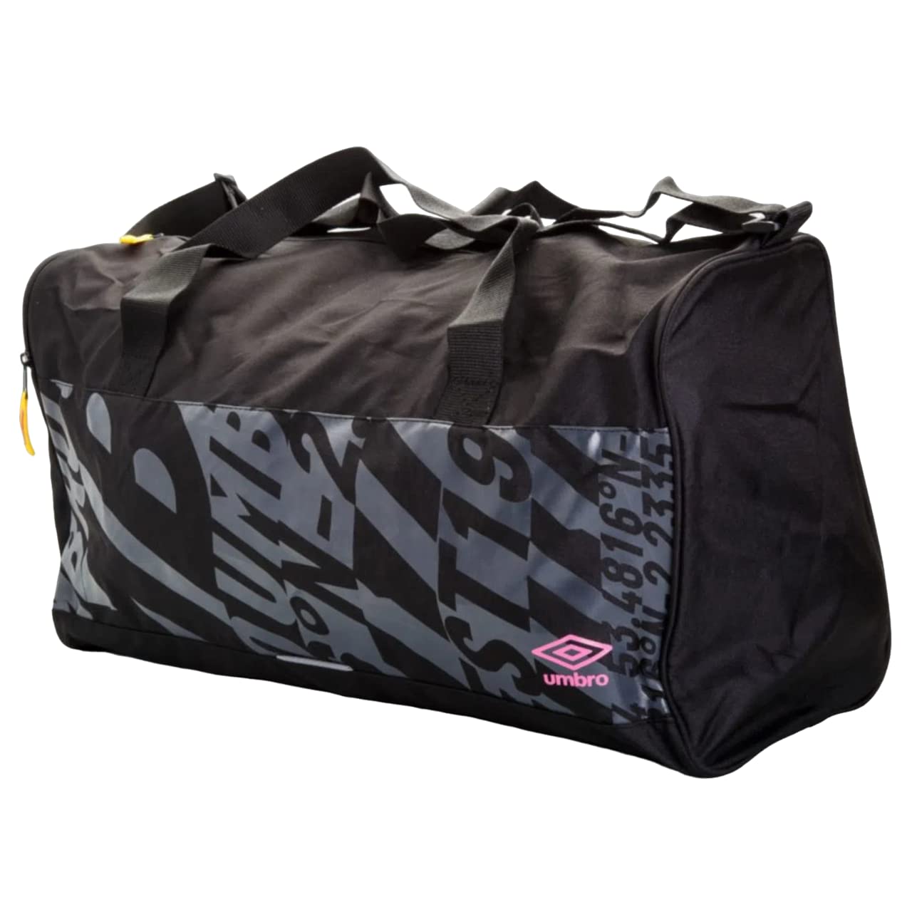 UMBRO AXIS MEDIUM HOLDALL FOR UNISEX IN COLOR BLACK/SAFETY YELLOW/KNOCKOUT PINK SIZE M