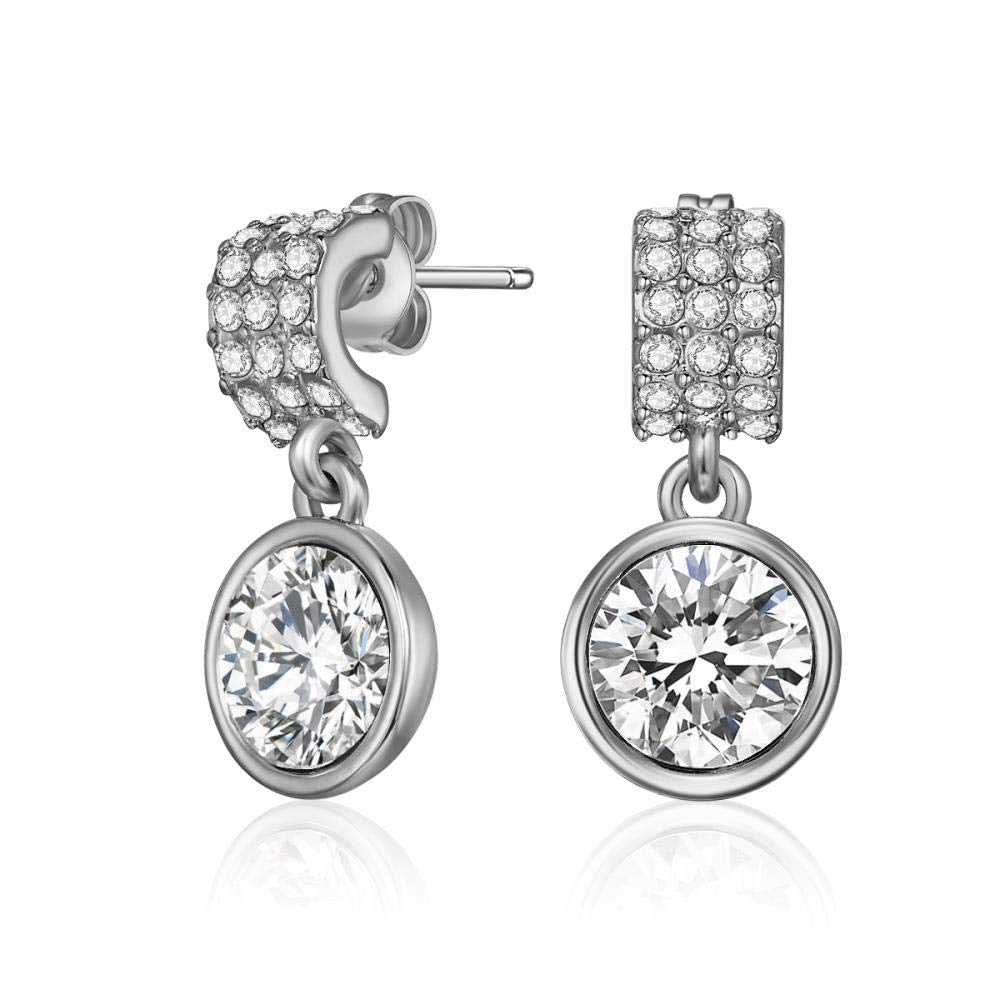 Mestige MSER3313 Women's Rhodium Plated Crystals Drop and Dangle Earrings