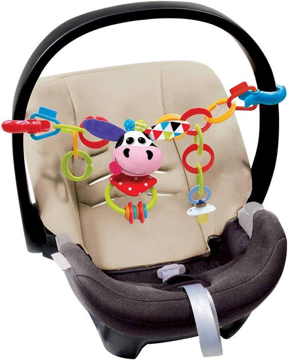 Yookidoo Clips Rattle N Links A Multi-Purpose Set Of Clips-Cow, Multi-Colour