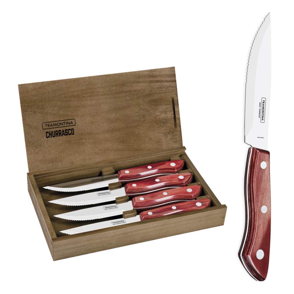 Tramontina BUENO 4-Piece Steak Knife Set - Red