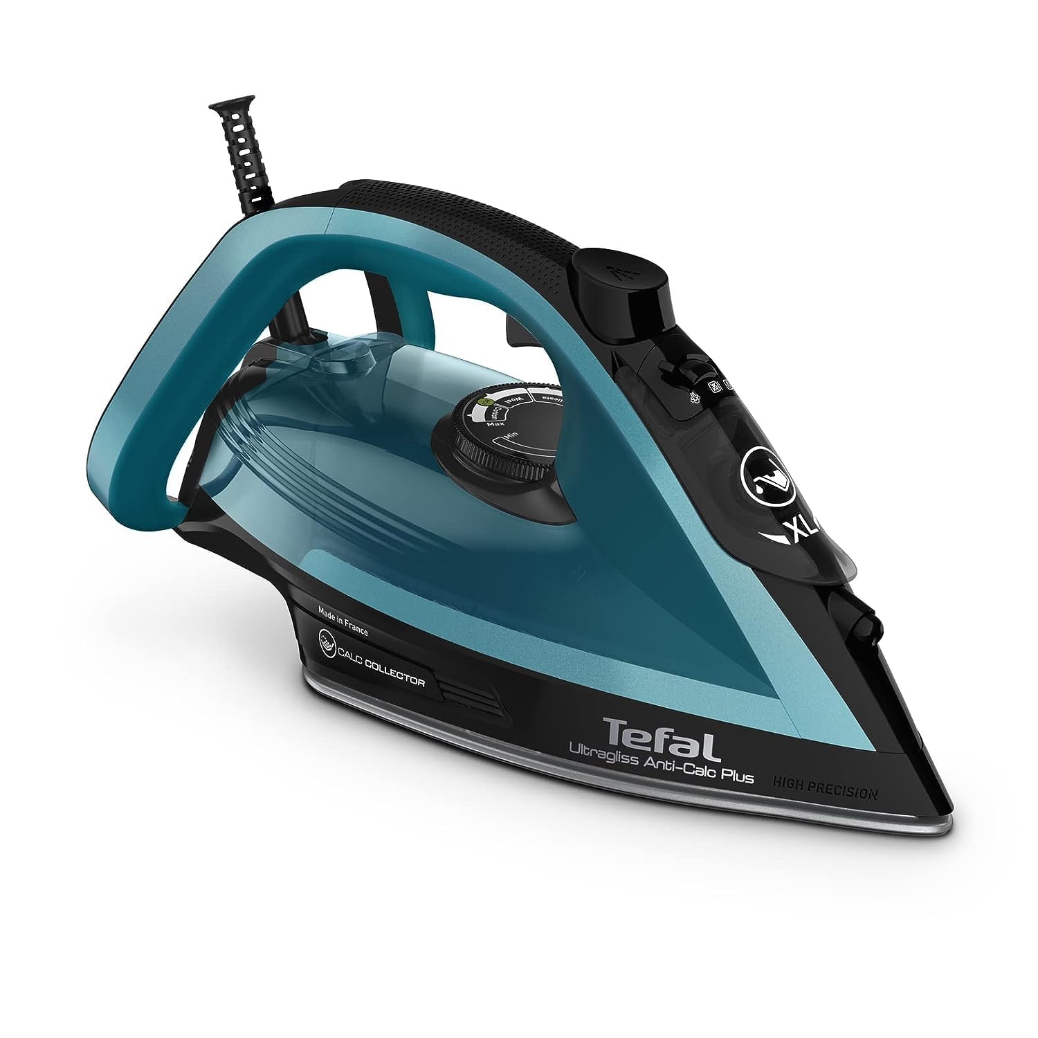 Tefal Ultraglish Steam Iron, Durilium Airglide, Anti-calc, Anti Drip, 2800 Watts, Blue/Black, FV6832M0