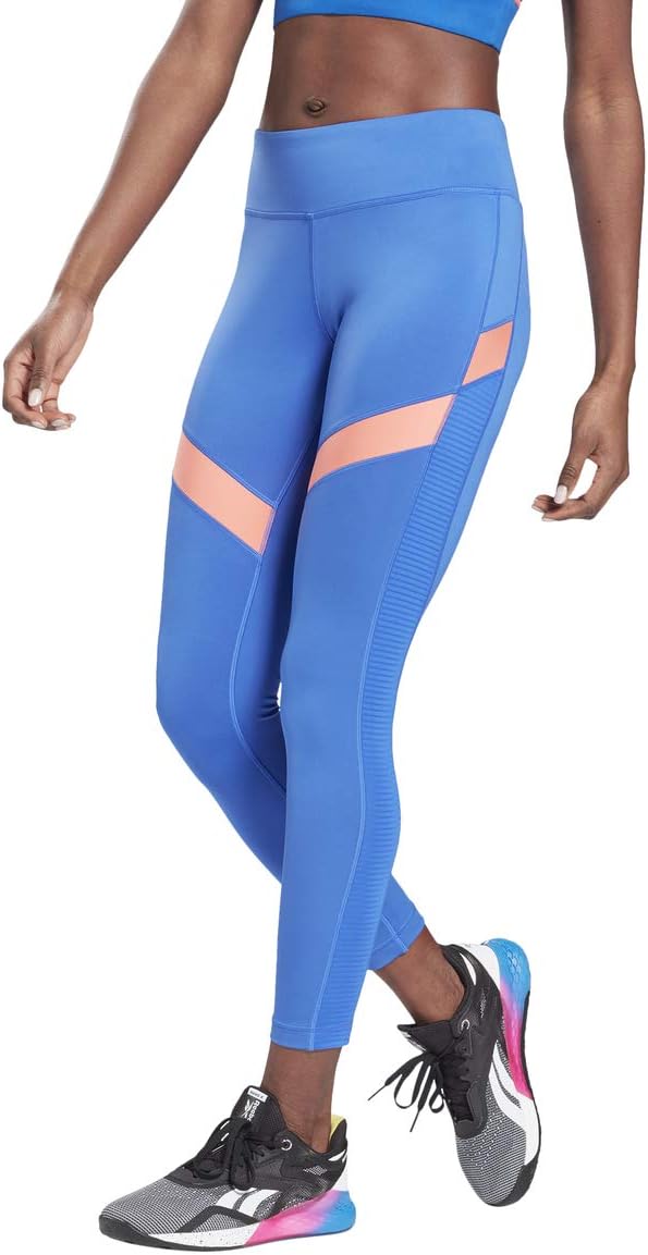 Reebok Legging femme Workout Ready Mesh, Court Blue, M