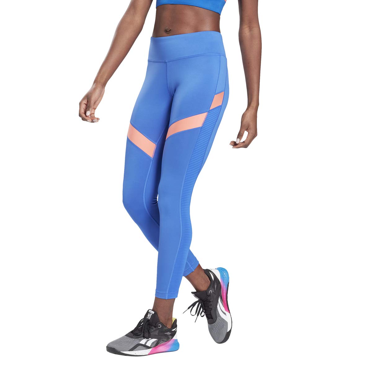 Reebok Legging femme Workout Ready Mesh, Court Blue, M