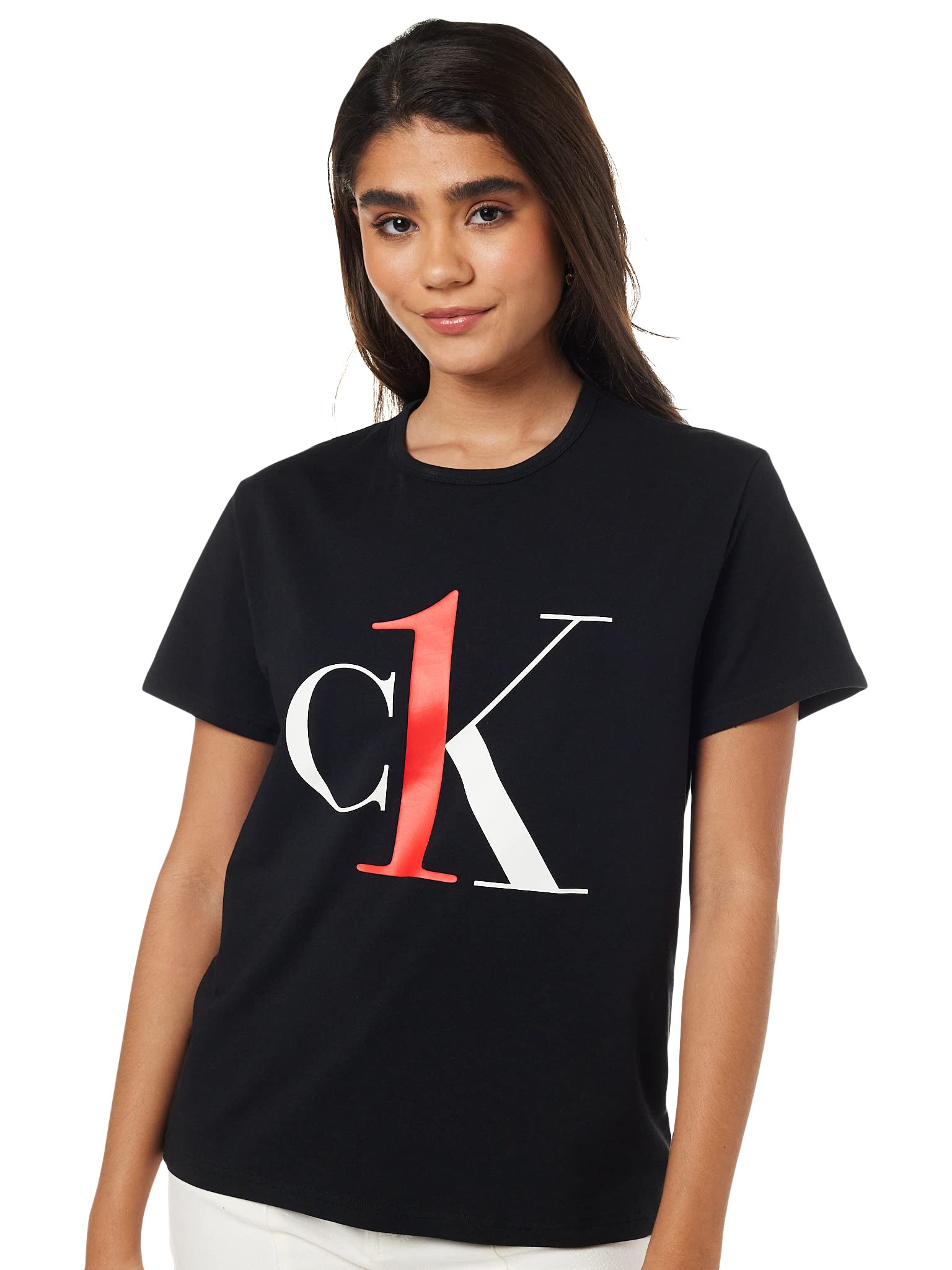 Calvin Klein Women's Short Sleeve Crew Neck T-Shirt (Pack of 1) - Black