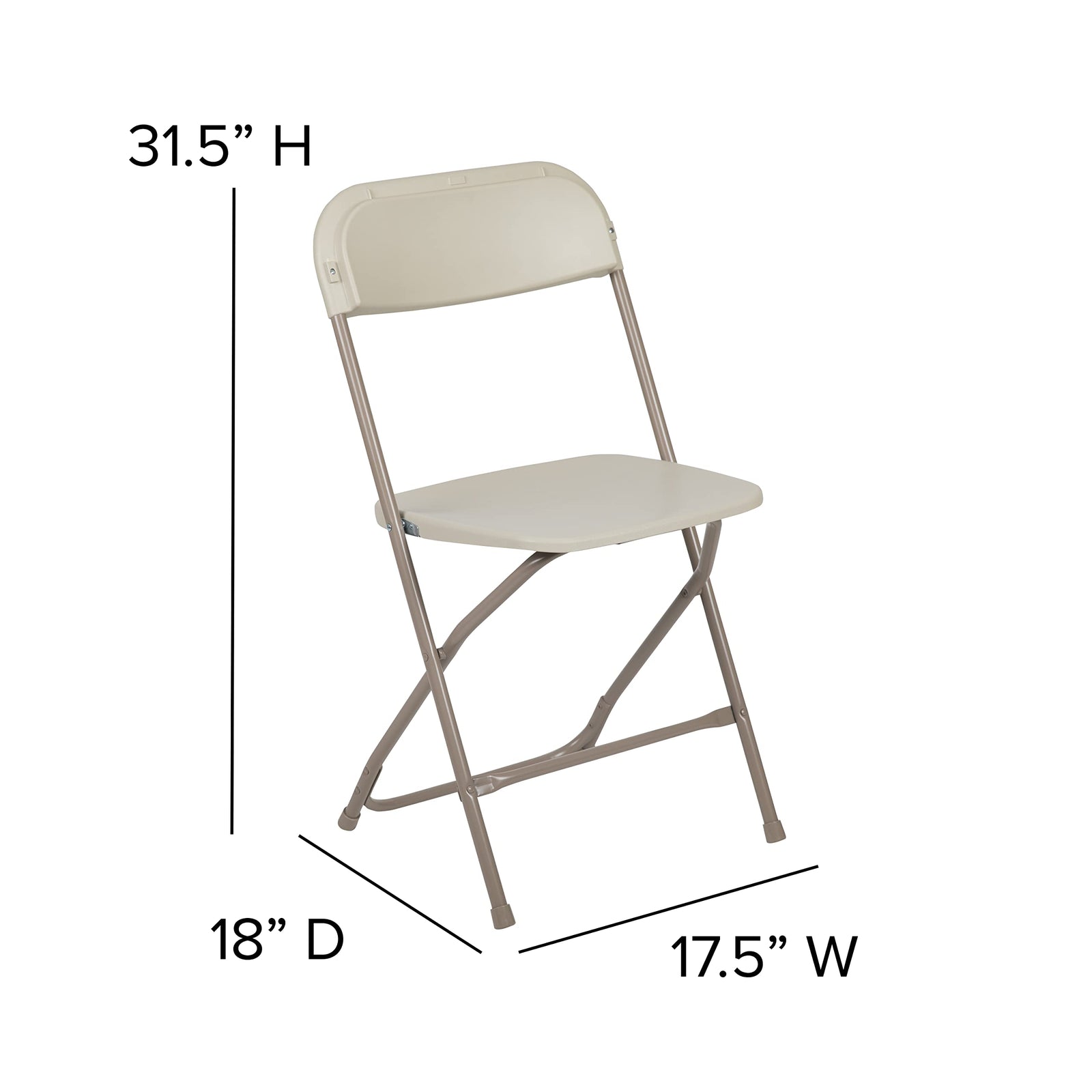 Flash Furniture Hercules™ Series Plastic Folding Chair - Beige - 6 Pack 650LB Weight Capacity Comfortable Event Chair-Lightweight Folding Chair