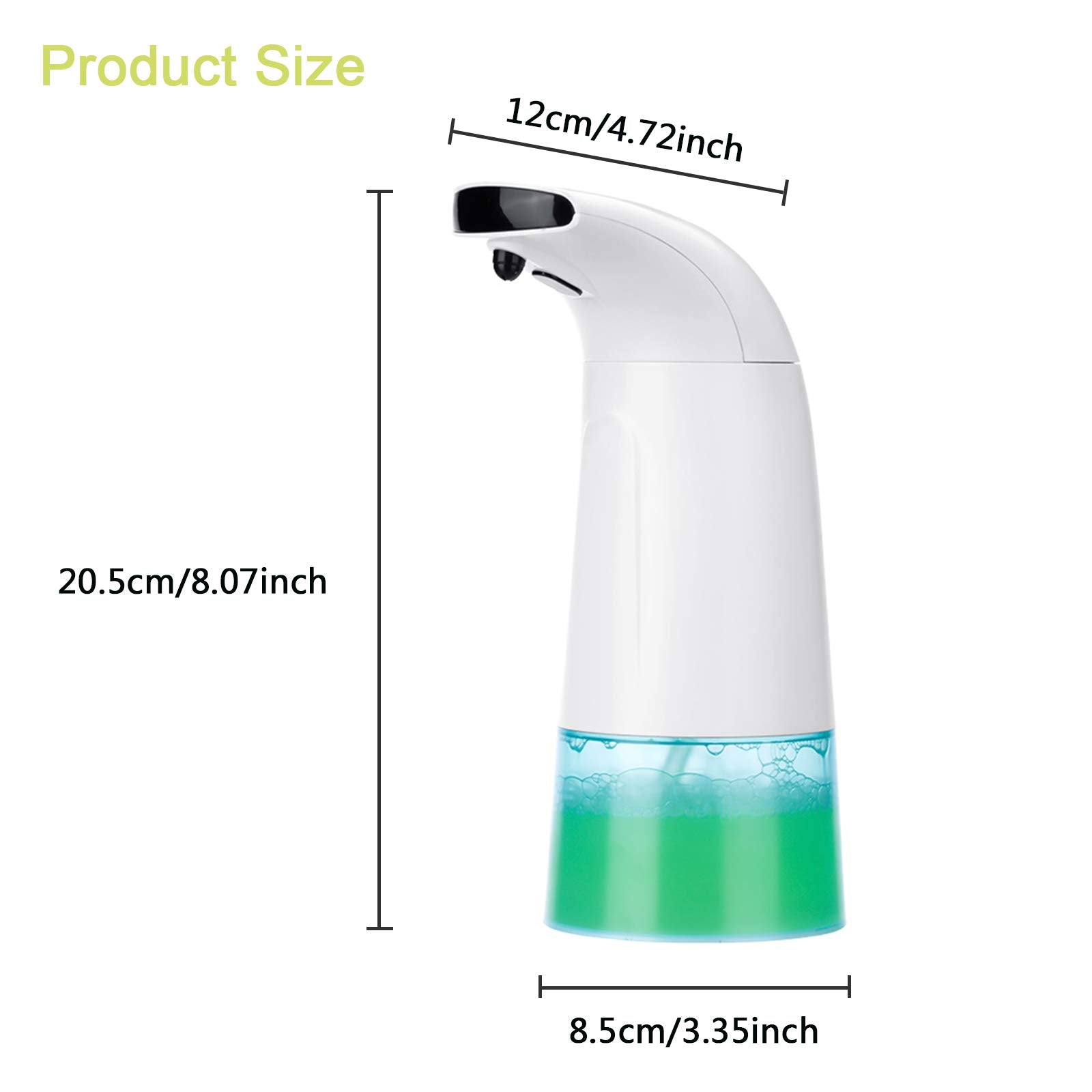 250ml Automatic Foaming Soap Dispenser, Electric Foam Liquid Soap Dispenser, Touchless Infrared Electric Pump for Liquid Soaps Lotions Detergent Gel Shampoo Home Kitchen Bathroom School Hospital Hotel