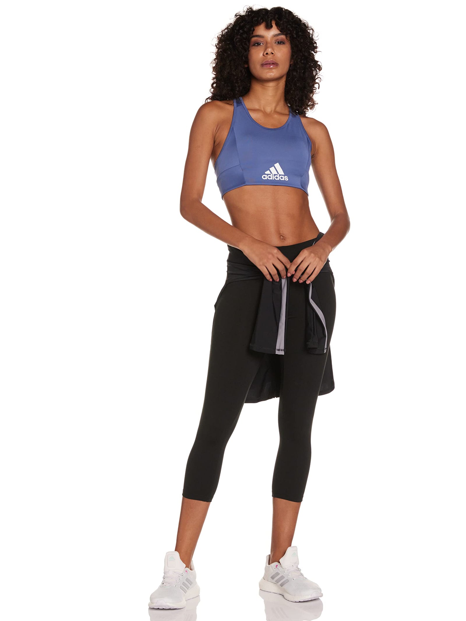 adidas Women's Aeroready Designed 2 Move Logo Padded Sports Workout Bra - Light Support