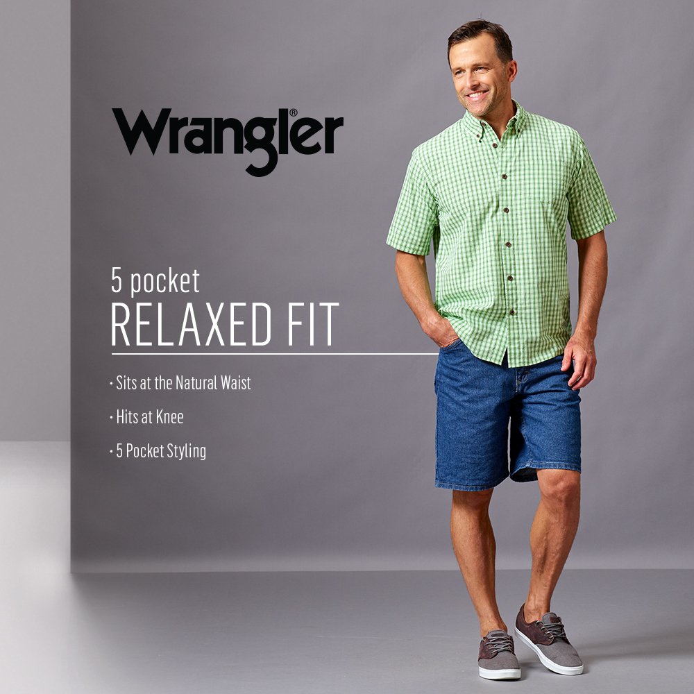 Wrangler Men's Classic Relaxed Fit Five Pocket Jean Short Denim