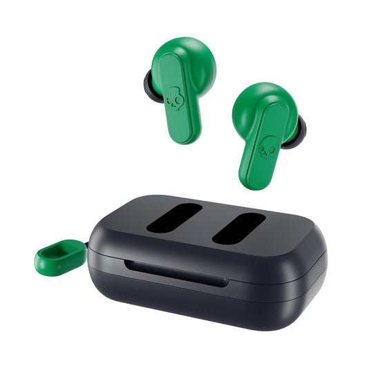 Skullcandy Dime 2 True Wireless Earbuds With Tile Finding Technology, 12 Hours Total Battery, IPX4 Sweat and Water Resistant, Secure Noise Isolating Fit, Dark Blue/Green