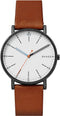 Skagen Signatur Men's White Dial Leather Analog Watch - Skw6374