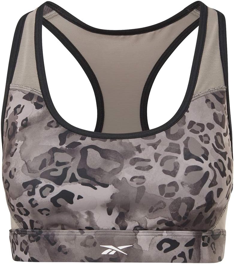 Reebok Brassière femme Modern Safari Lux Racer Padded Medium-Impact Sports, Gris, L