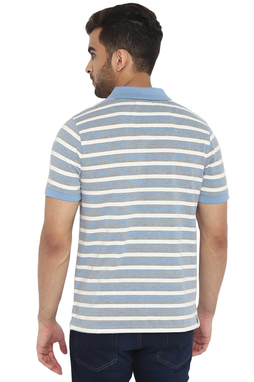 Deniklo Men's Striped Regular fit Polo Shirt