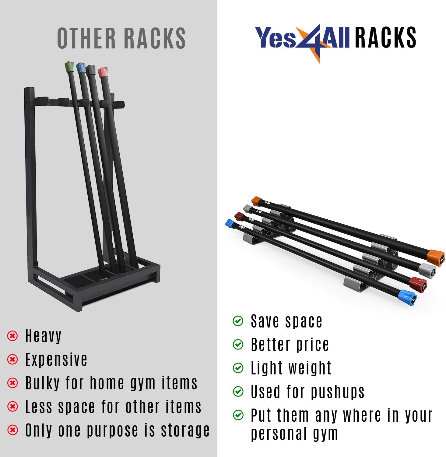 Yes4All Weighted Bar, Weighted Workout Bar For Exercise, Therapy, Aerobics, Yoga And Strength Training  ‎Yes4All   