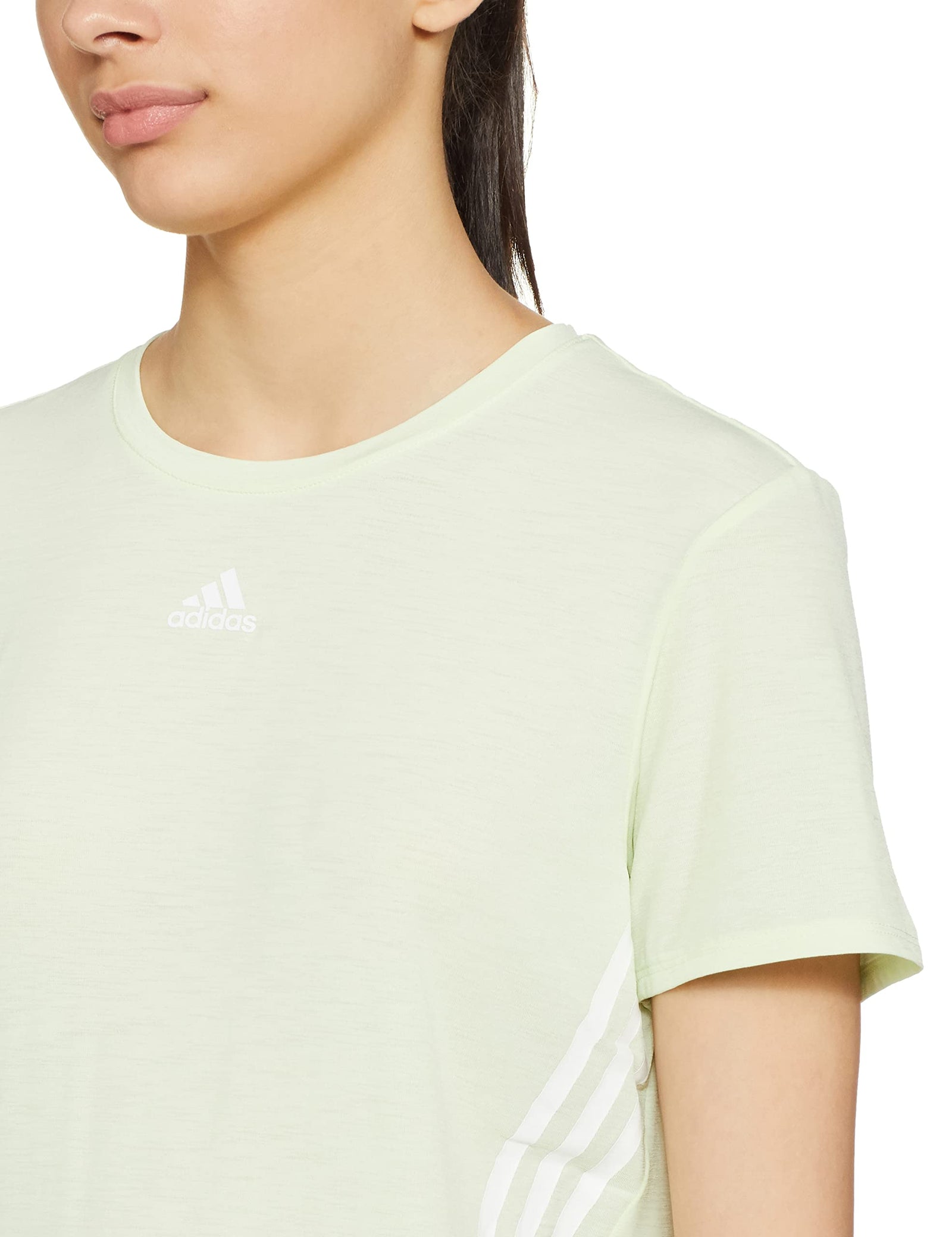 adidas Women's TR337 T-SHIRTS , Almost lime-white , M