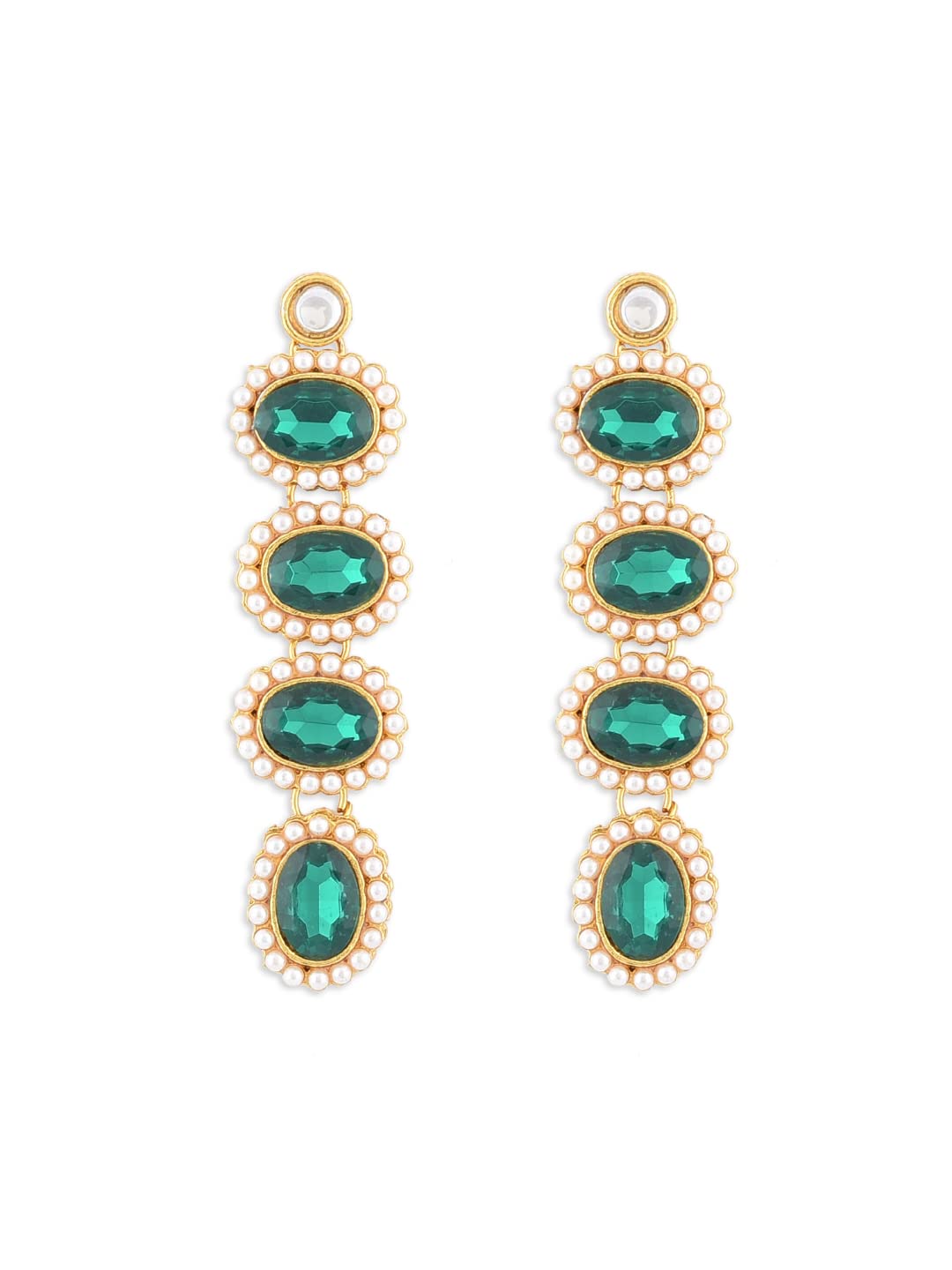 ZAVERI PEARLS Bridal Jewellery Set For Women (Green)(Zpfk8645)