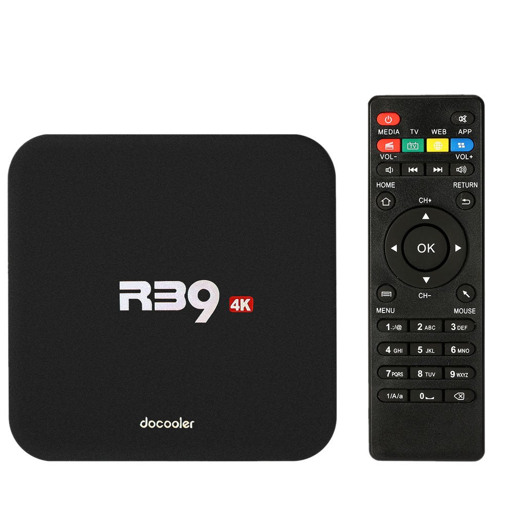 Docooler R39 Smart Android 6.0 TV Box RK3229 Quad Core UHD Mini PC WiFi H.265 HD Media Player UK Plug