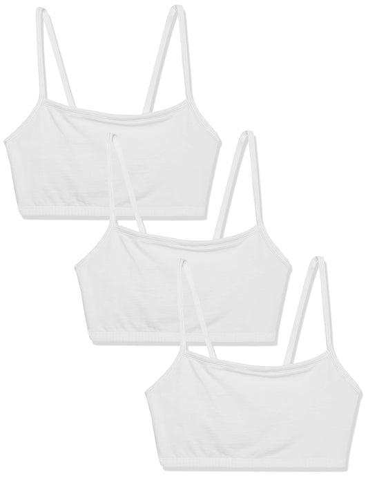 Fruit Of The Loom womens Strappy Sports Bra 3 Pack Spaghetti Strap Cotton Pullover Sports Bra (pack of 3)