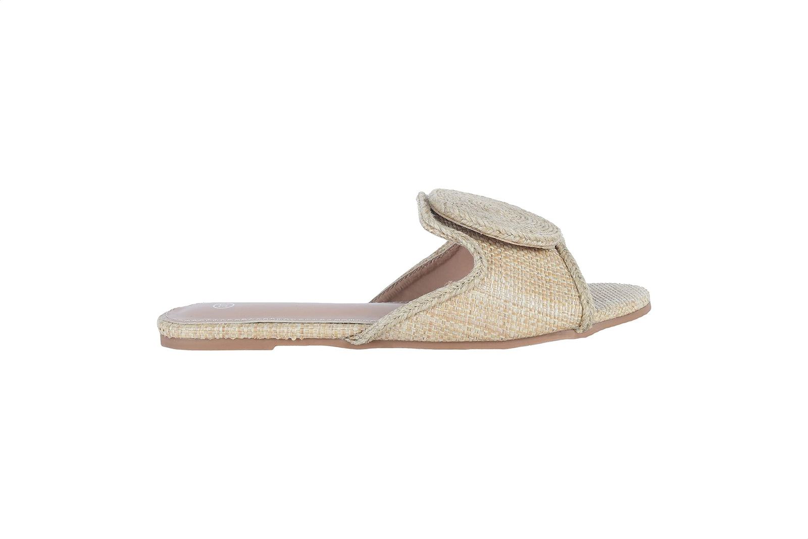 Pixi Fabric Basket-Weave Notched Vamp Slide Slippers for Women