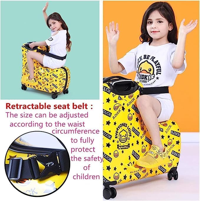 reko Durable Kids' Luggage - Perfect for Your Little Explorer (Yellow Duck, 20 inches)-Travel in Style - keep travell fun for your kids