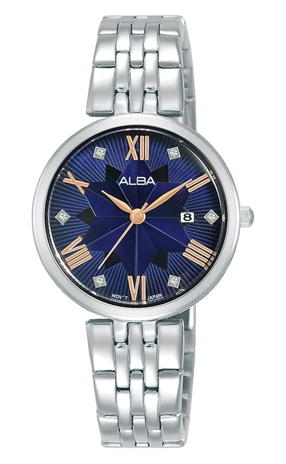 Alba Watch for Women, Quartz Movement, Analog Display, Silver Stainless Steel Strap-AH7Z81X