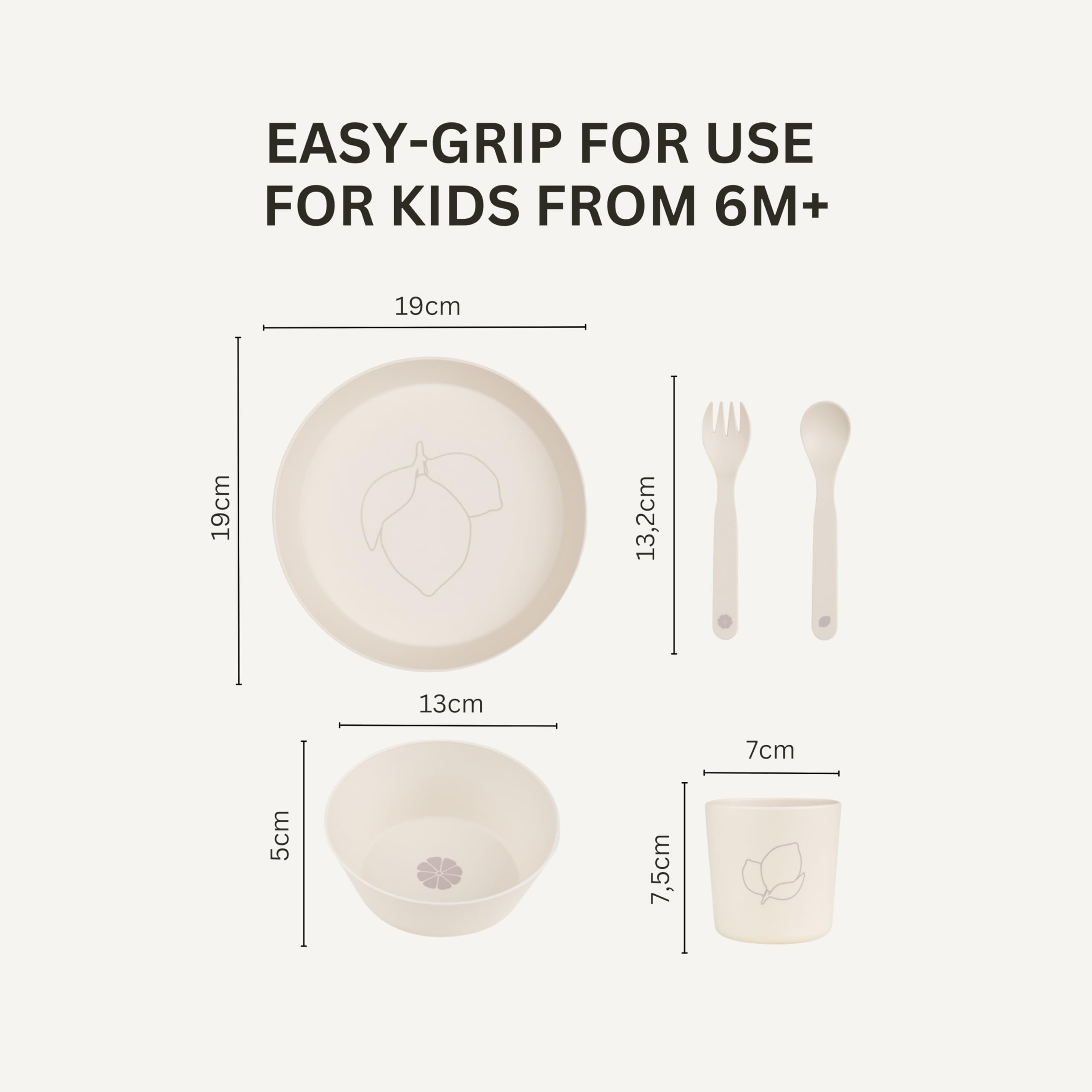 Citron- Unbreakable Tableware Set | 100% Organic | Reusable, Biodegradable, Environment friendly, & Unbreakable- Lemon