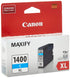 Canon Pgi-1400Xl High Yield Ink Cartridge, Cyan