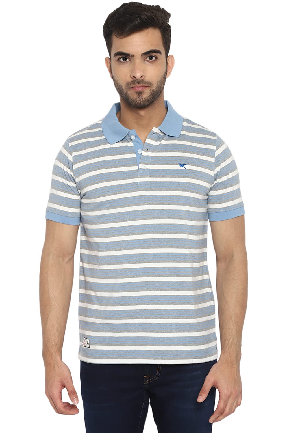 Deniklo Men's Striped Regular fit Polo Shirt