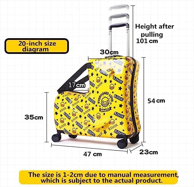 reko Durable Kids' Luggage - Perfect for Your Little Explorer (Yellow Duck, 20 inches)-Travel in Style - keep travell fun for your kids