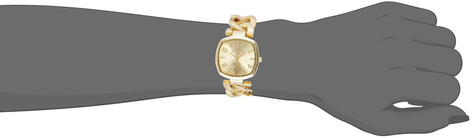 U.S. POLO ASSN. Women's Quartz Watch, Analog Display and Gold Plated Strap USC40250