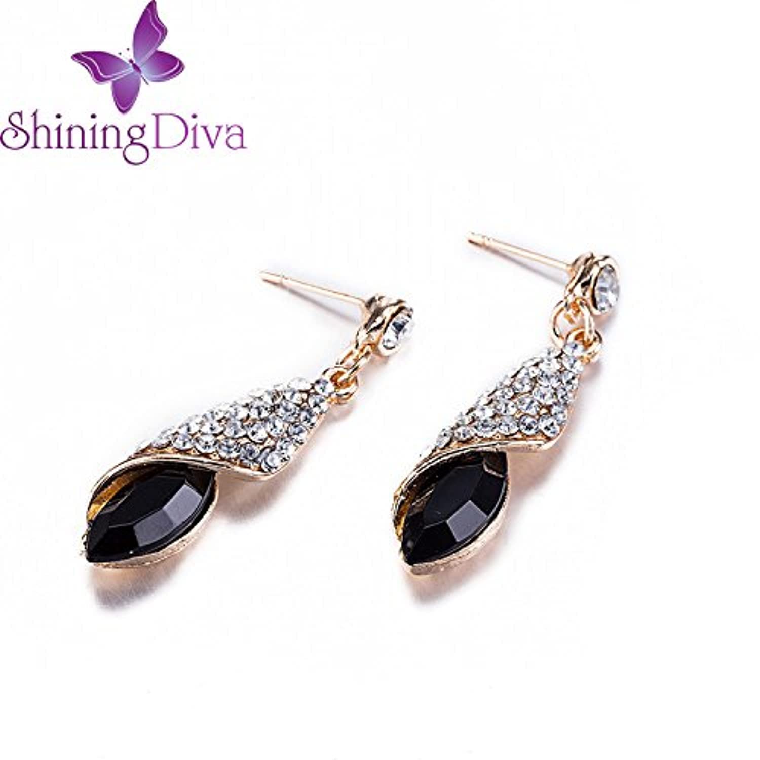 Shining Diva Fashion AAA 18k Gold Plated Crystal Earrings For Women & Girls