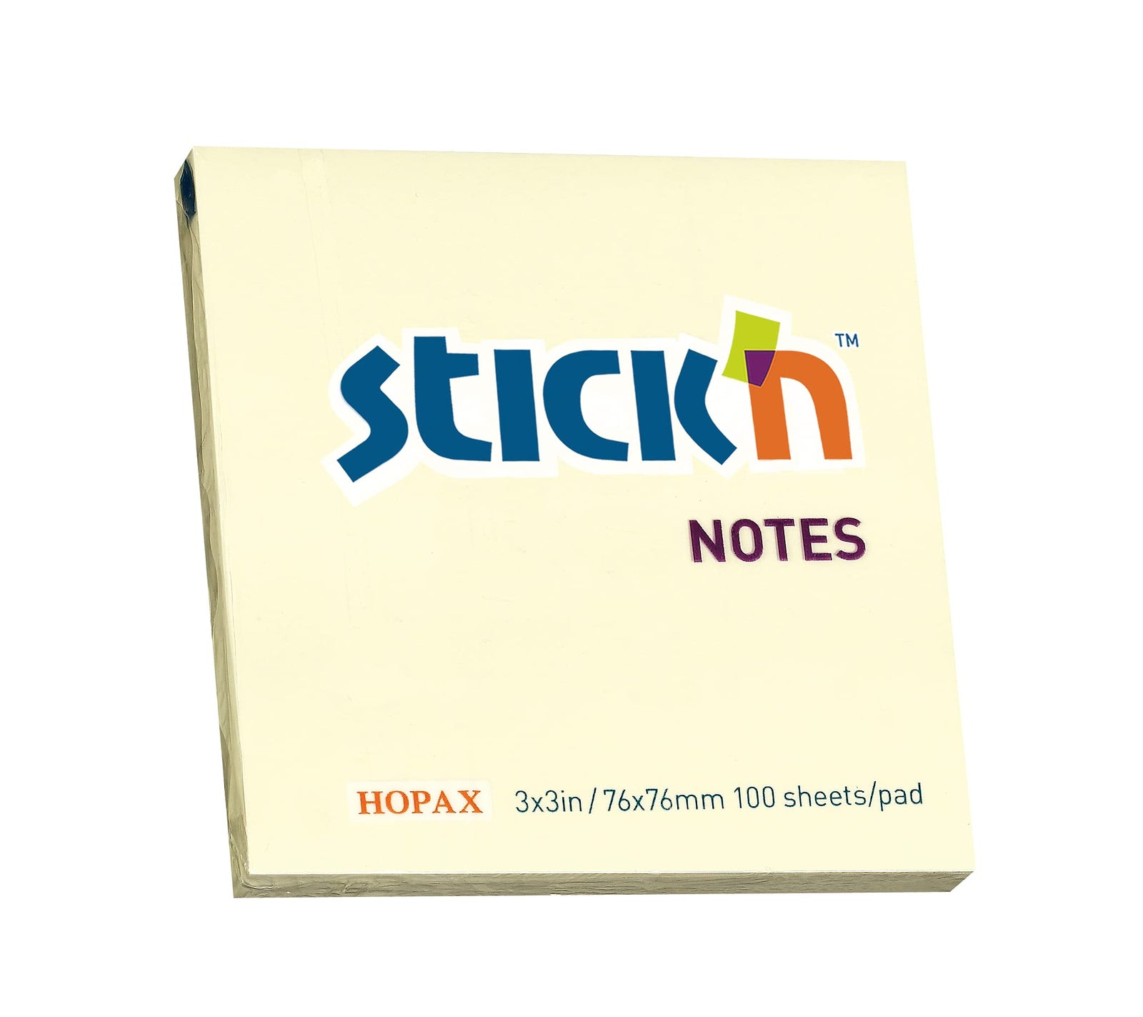 Hopax-Stick'N 21007 Sticky Note 76X76 mm - Yellow, 100 Sheets